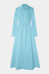 Aqua Blue Dress With Long Sleeves