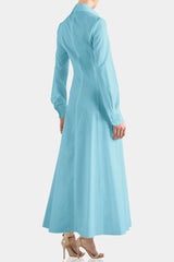 Aqua Blue Dress With Long Sleeves