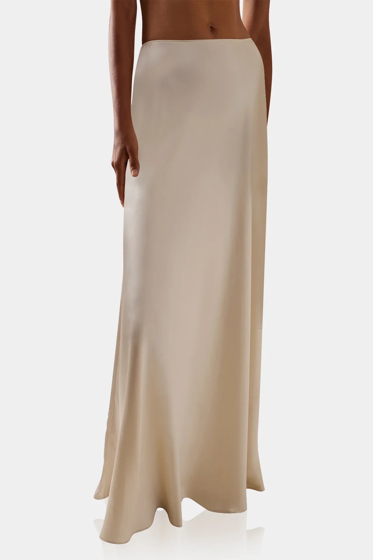 Beige Antonia Long Evening Skirts