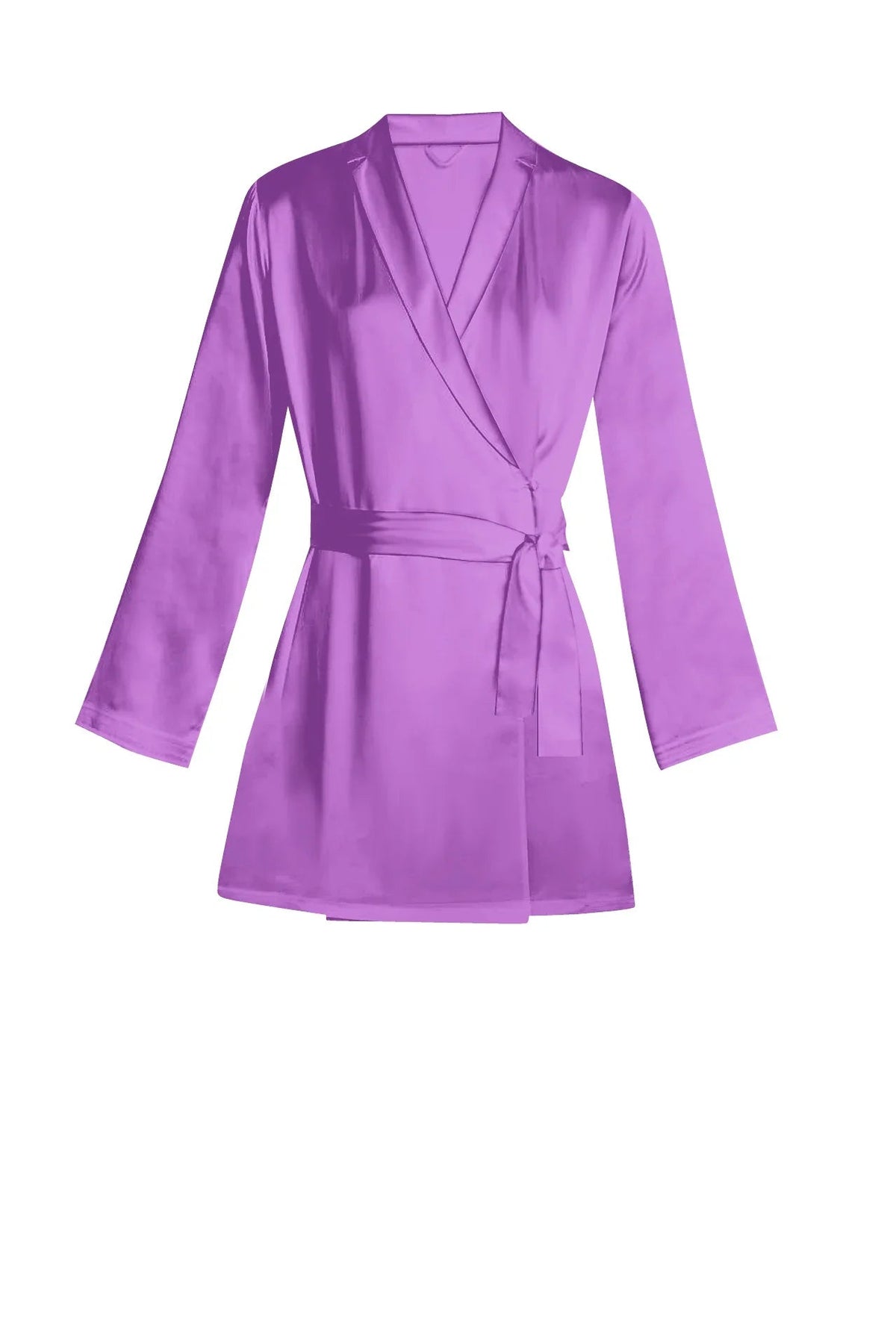 African Violet Mini Length Wrap Dress Made with Cupro