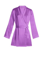 African Violet Mini Length Wrap Dress Made with Cupro
