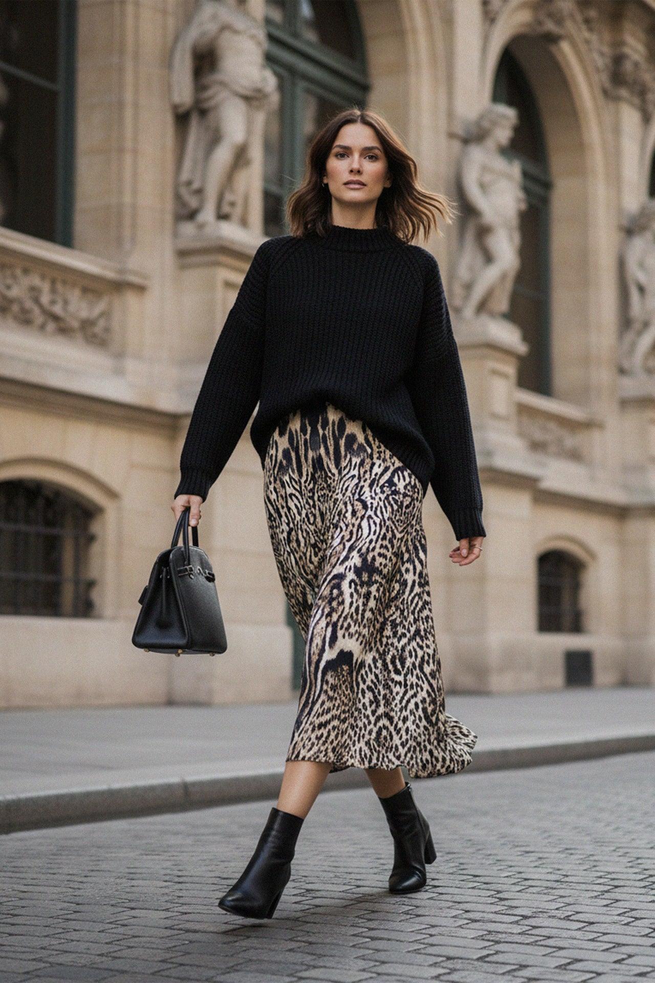 Animal Print Summer Skirts Knee Length