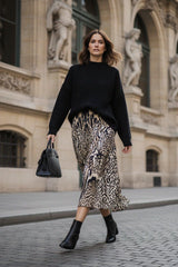 Animal Print Summer Skirts Knee Length