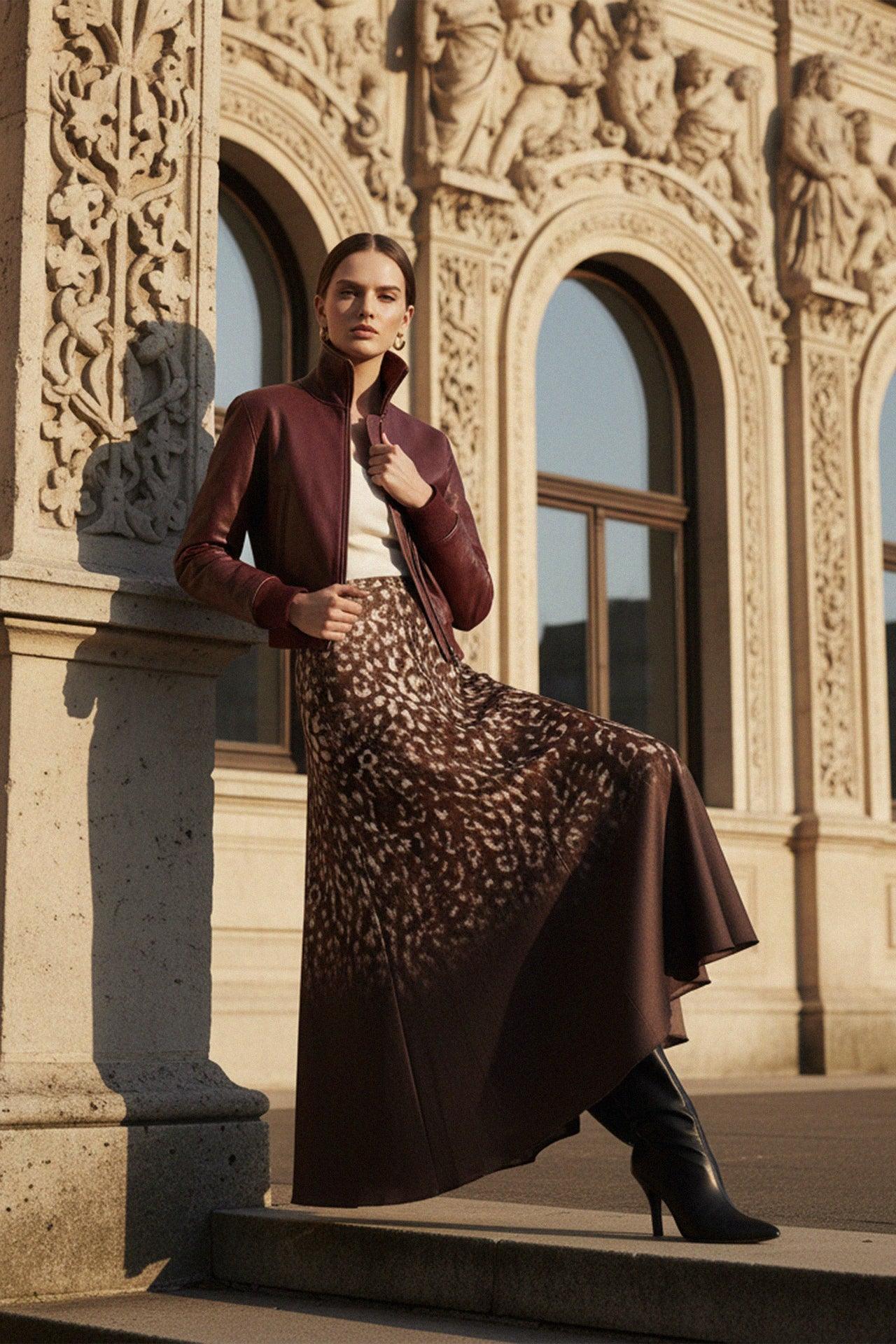 Animal Print Ladies Midi Skirts