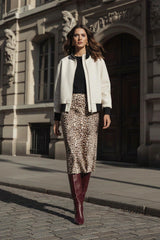 Animal Print Satin Silk Skirt