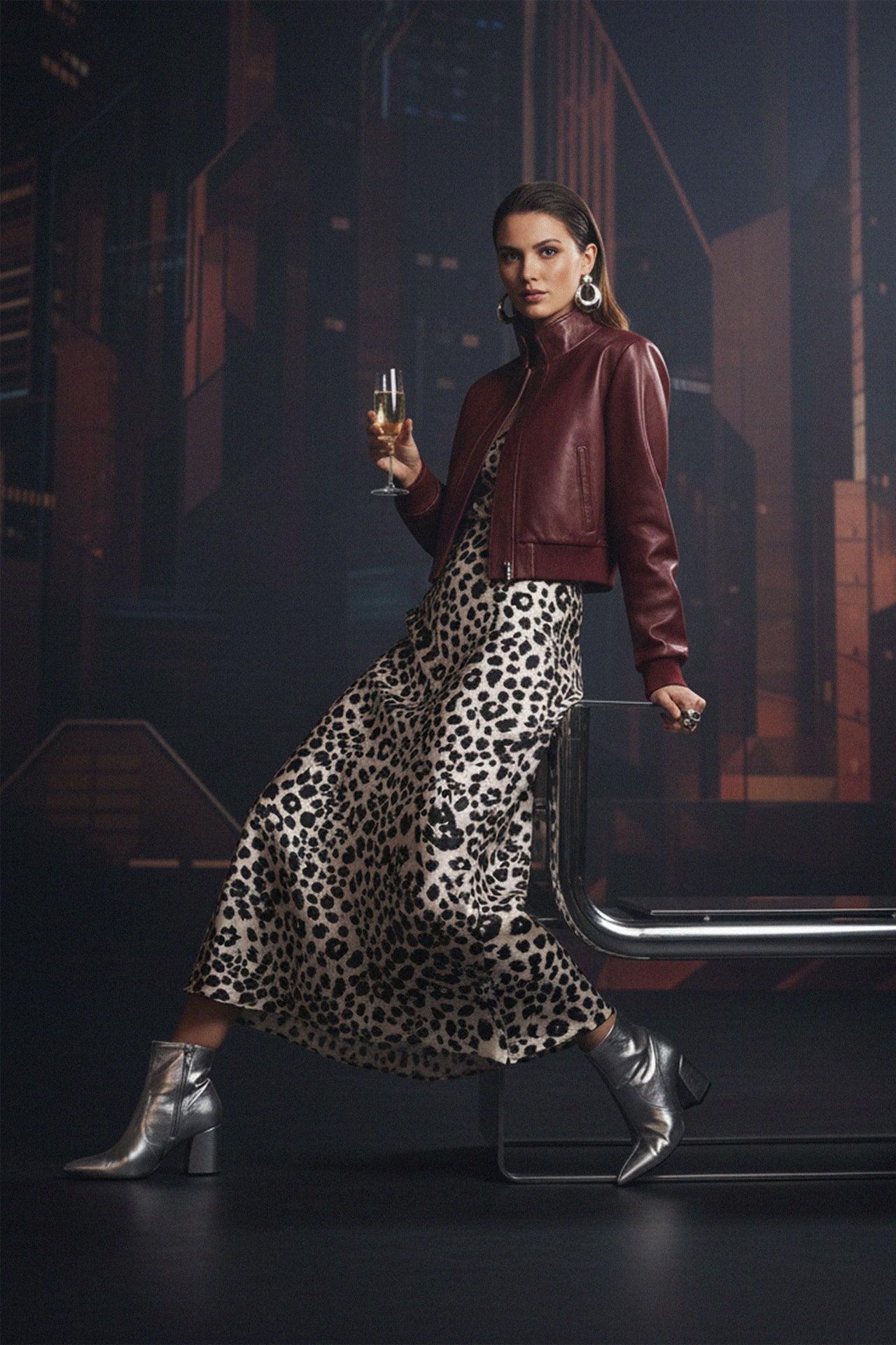 Animal Print Midi Skirt For Women