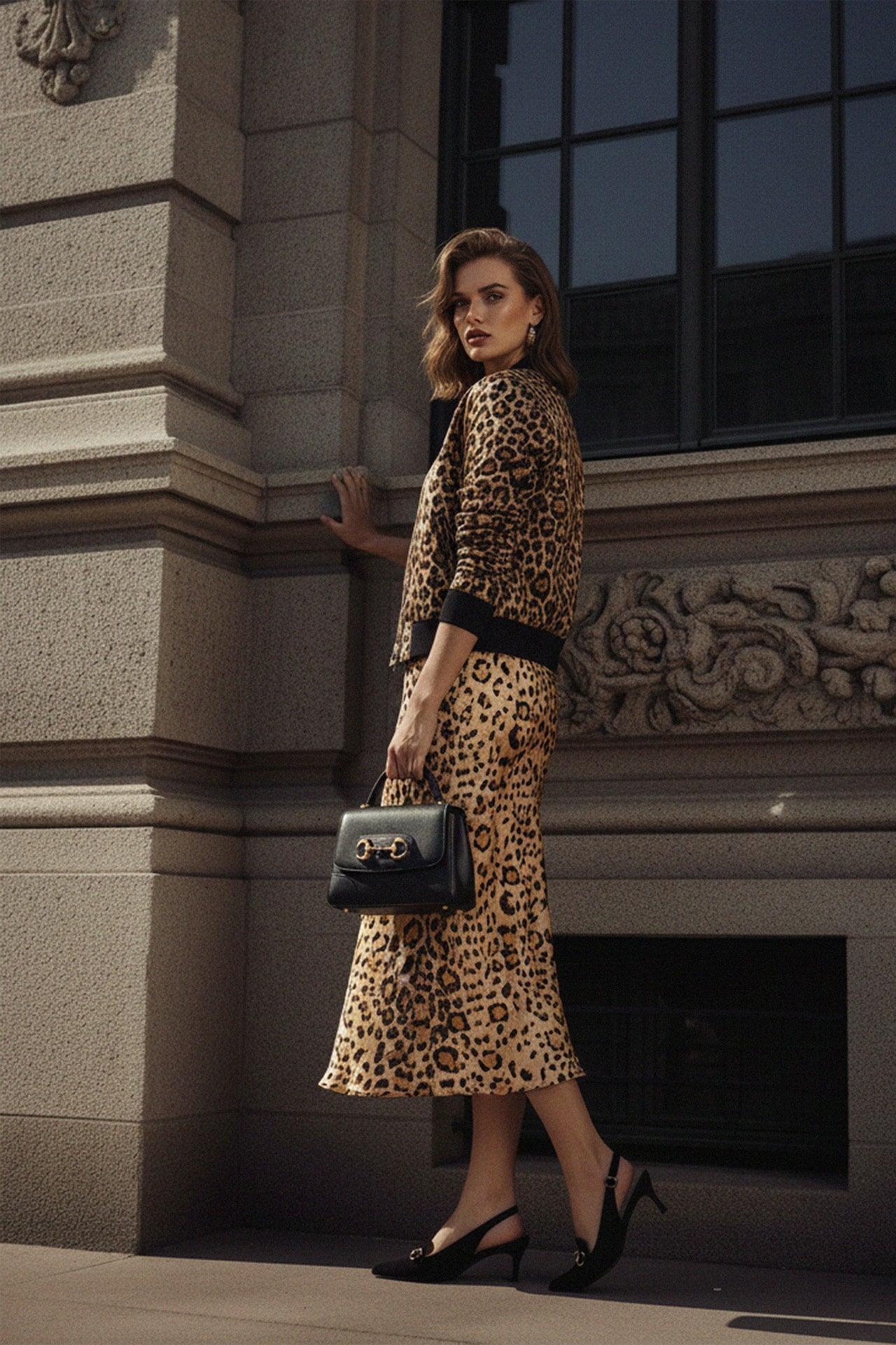Animal Print Summer Midi Skirt
