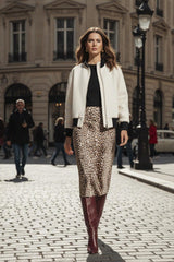 Animal Print Satin Silk Skirt