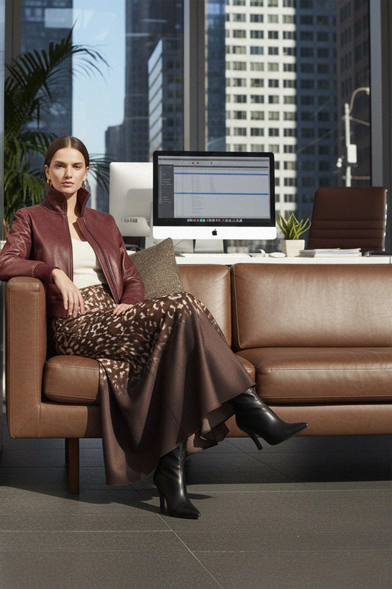 Animal Print Ladies Midi Skirts