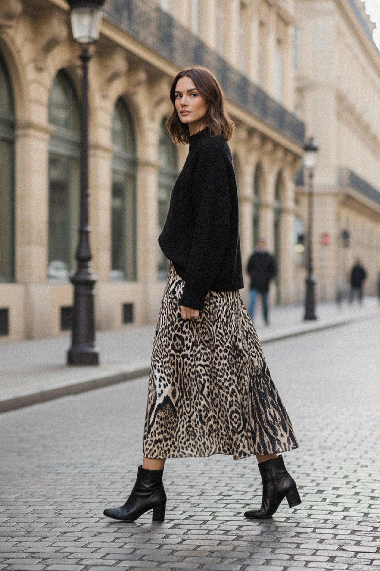 Animal Print Summer Skirts Knee Length