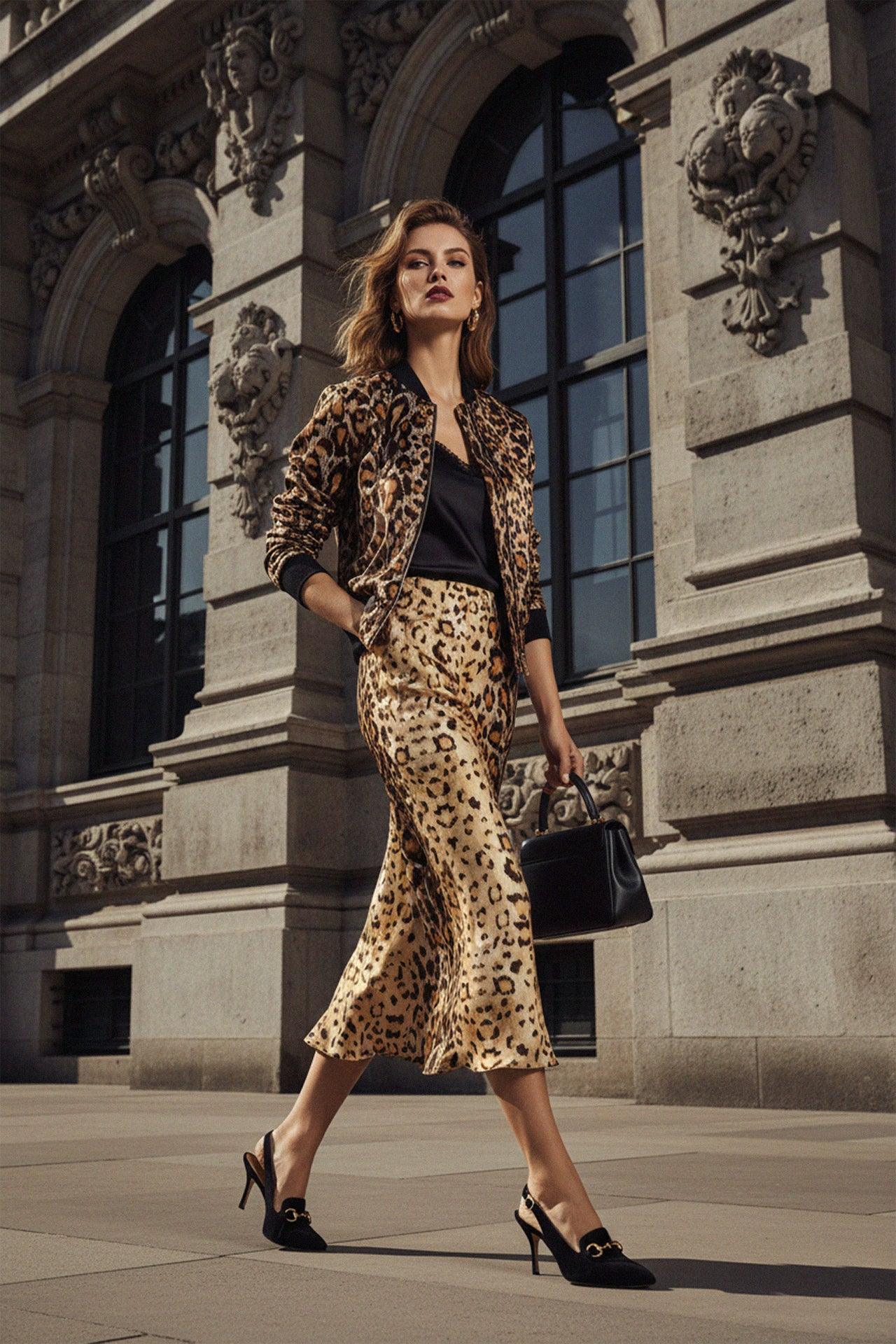 Animal Print Summer Midi Skirt