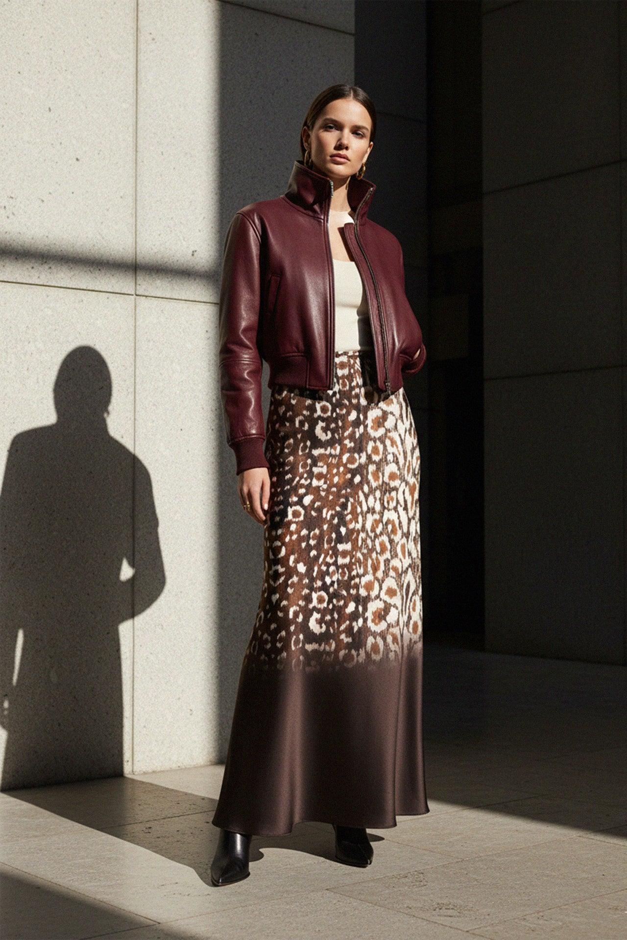 Animal Print Ladies Midi Skirts
