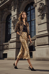 Animal Print Summer Midi Skirt