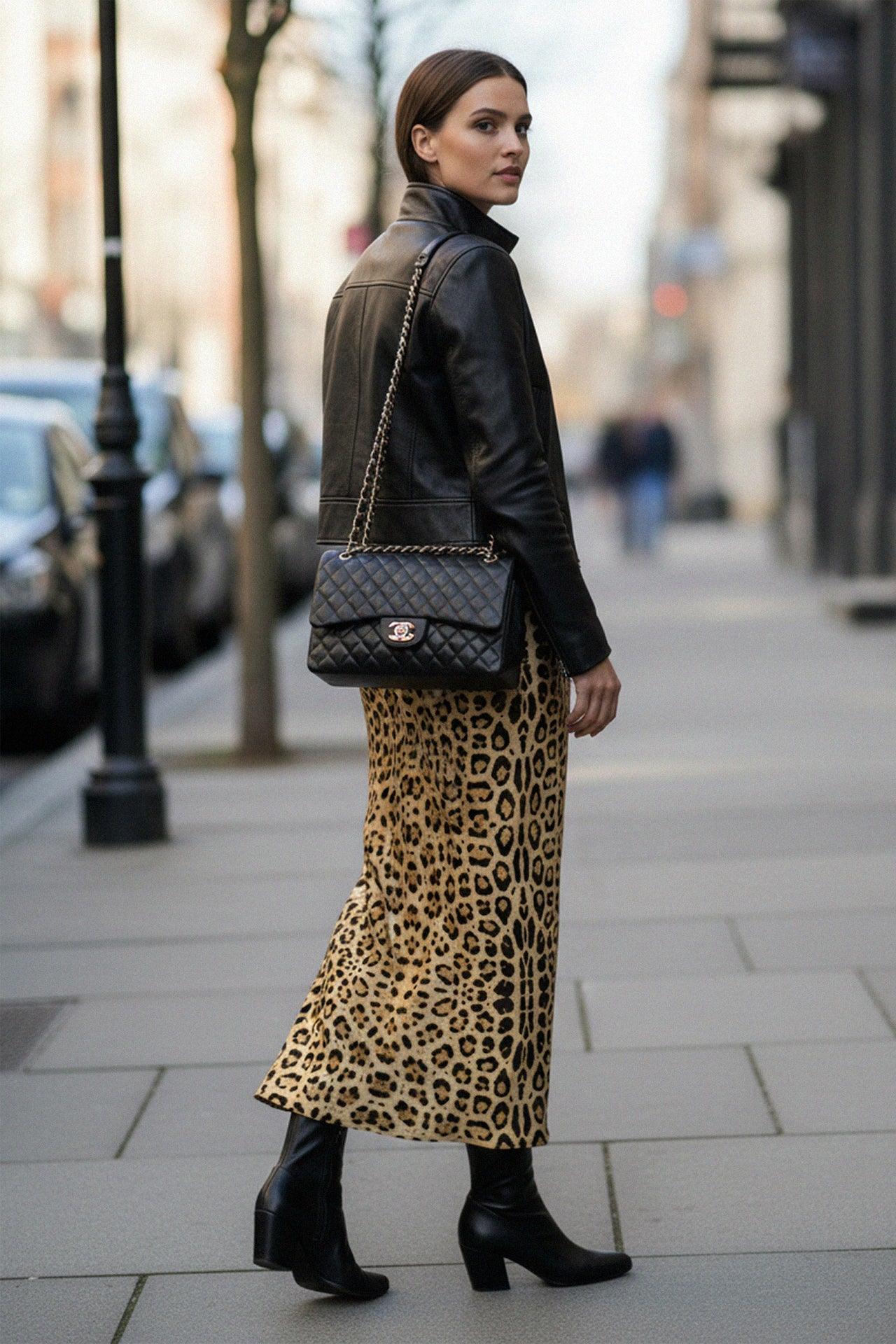 Animal Print Ladies Knee Length Skirts