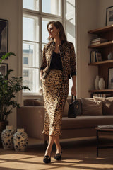 Animal Print Summer Midi Skirt