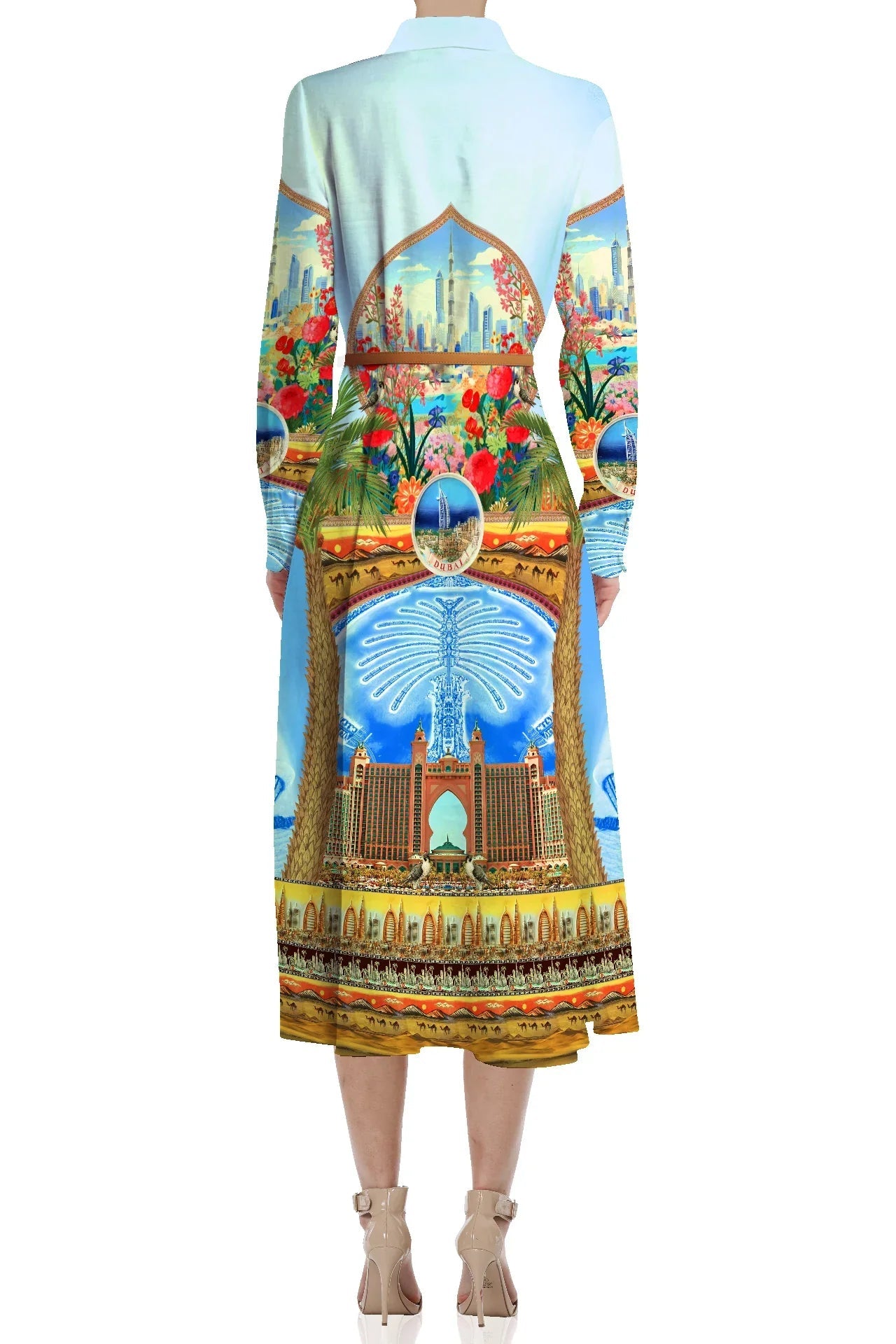 Blue Midi Shirt Dress for Women