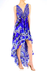 Azure High Low Ruffle Dress