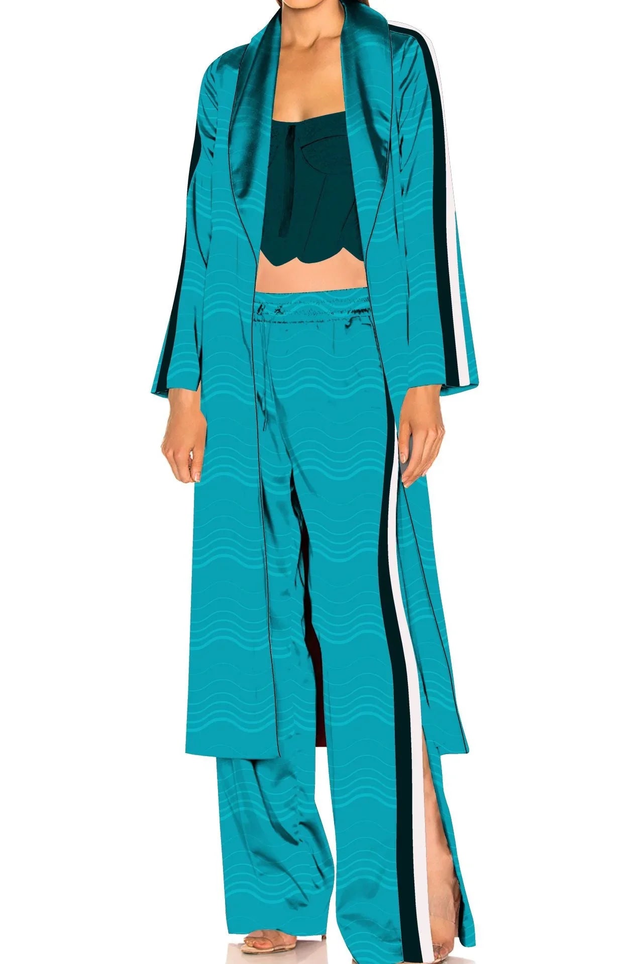 Aqua Blue Robe for Women