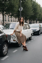 Animal Print Brown Mid Length Pencil Skirt