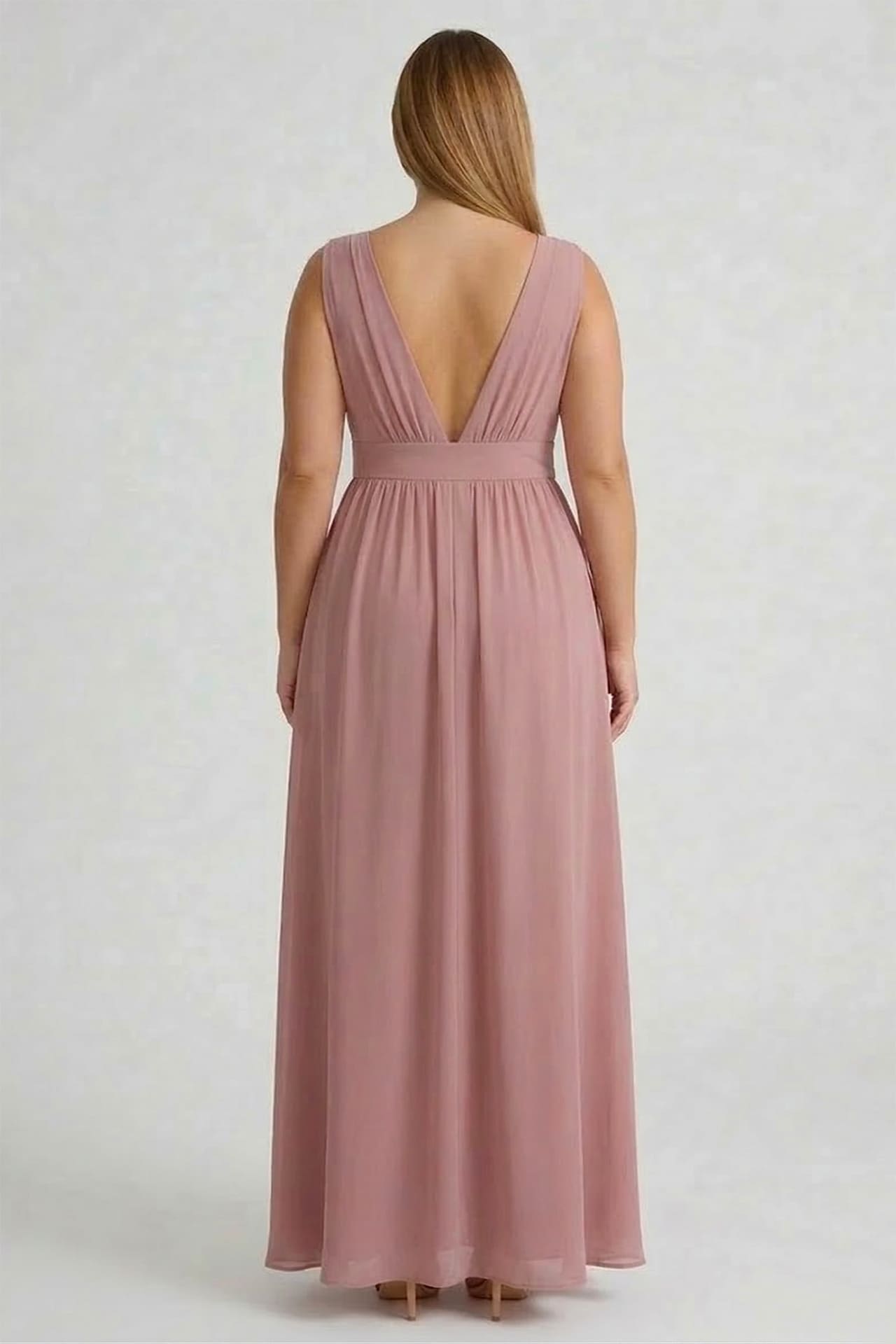 Amethyst Heaven V-Neck Bridesmaid Dress – Elegant Formal Maxi Gown