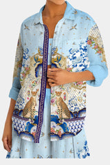 Blue Long Sleeve Shirts Women