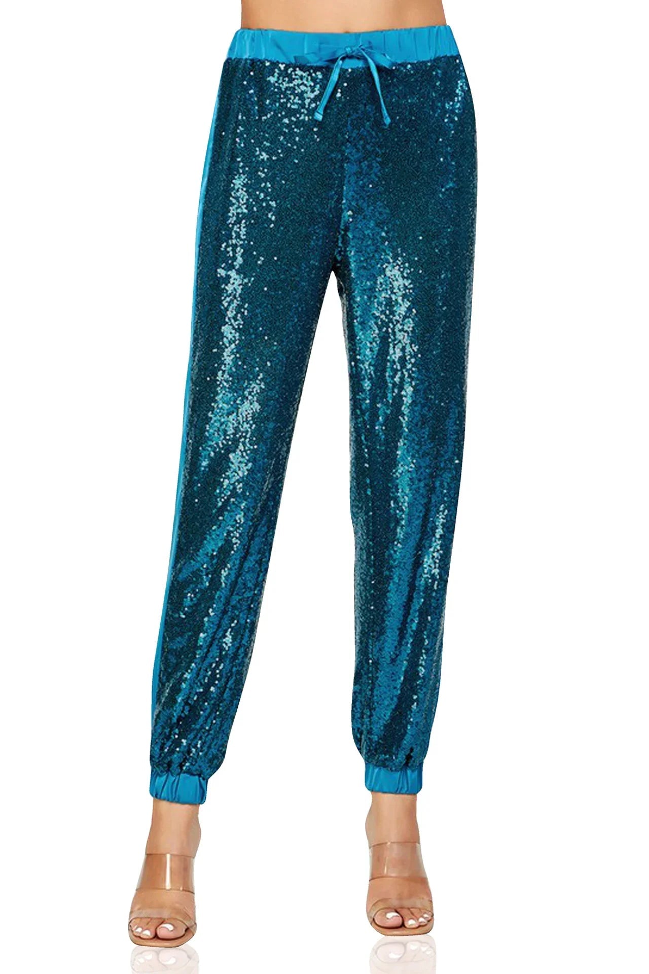Blue Sequin Jogger pants