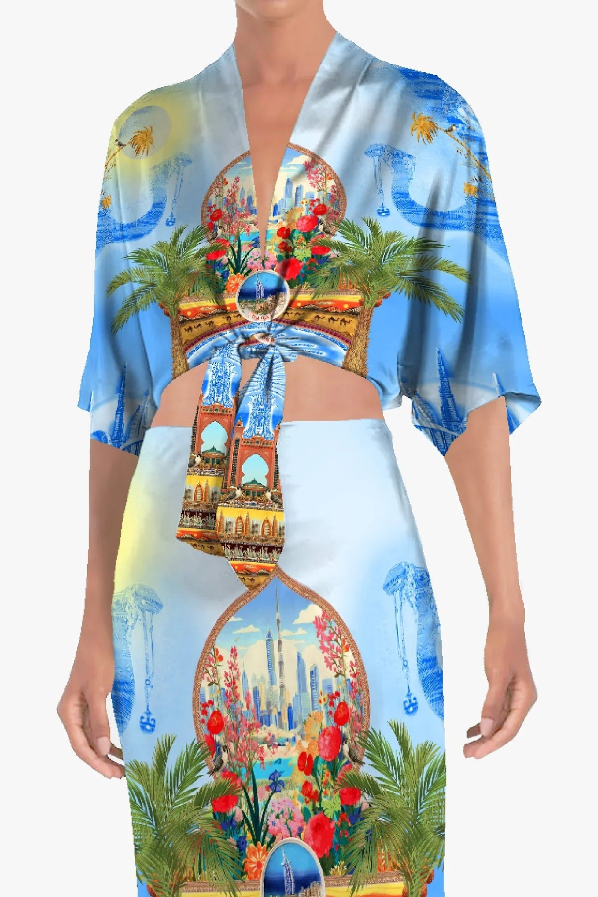 Blue Summer Wrap Top for Women