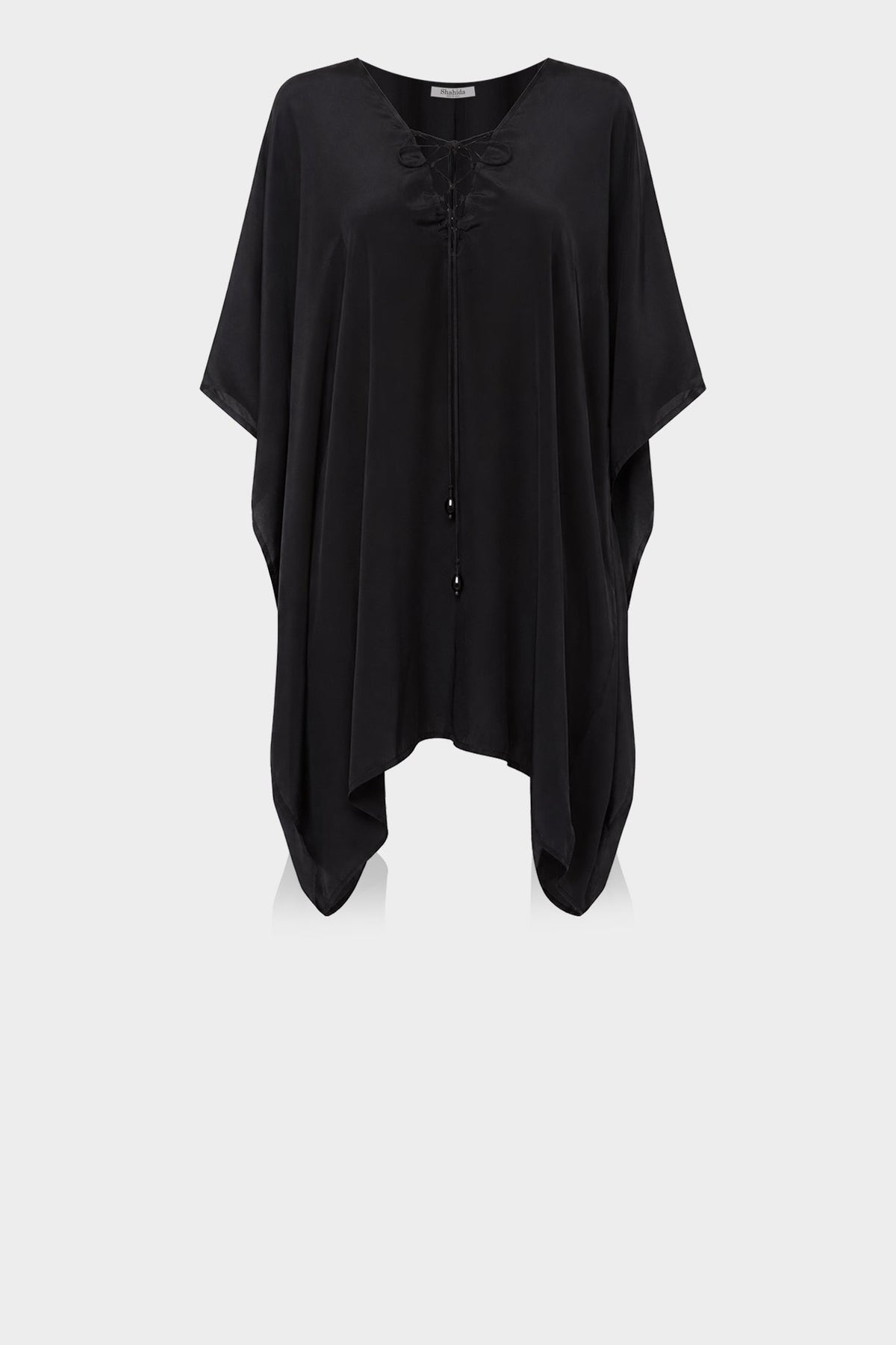 Black Silk Kaftan Dress – Timeless Luxury for Evening & Resort Wear