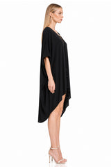Black Silk Kaftan Dress – Timeless Luxury for Evening & Resort Wear