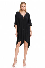 Black Silk Kaftan Dress – Timeless Luxury for Evening & Resort Wear
