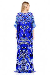 Blue Kaftan Dresses For Beach Vacation