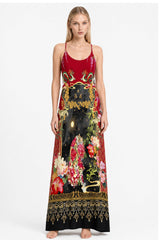 Animal Print Long Camisole Dress