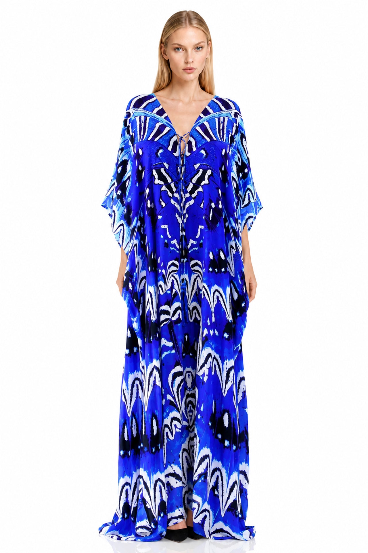 Blue Kaftan Dresses For Beach Vacation
