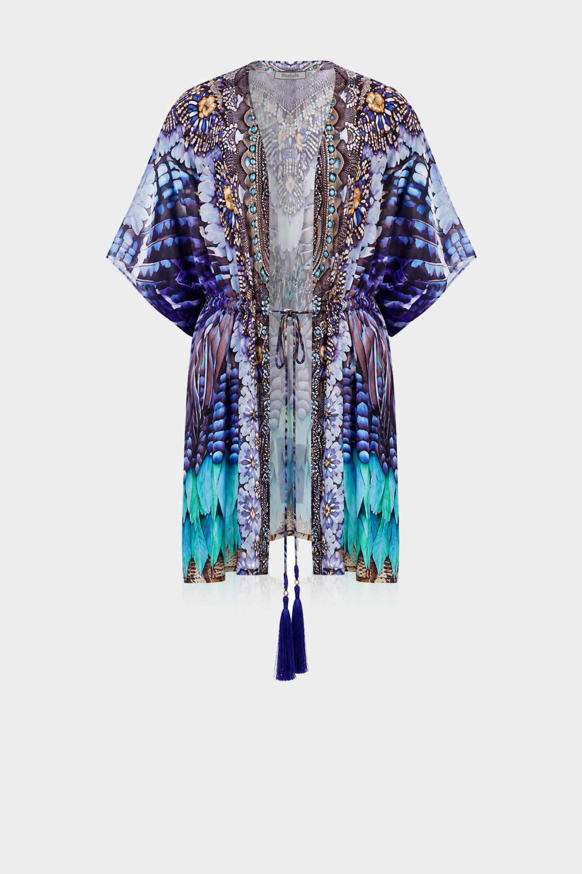 Blue Front Open Kaftan