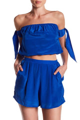 Blue Silk Shorts