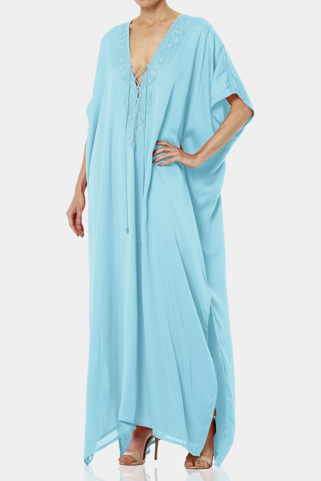 Aqua Blue Multiway Kaftan Dress - Resort Wear Kaftan