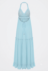 Aqua Blue Floor Length Dress