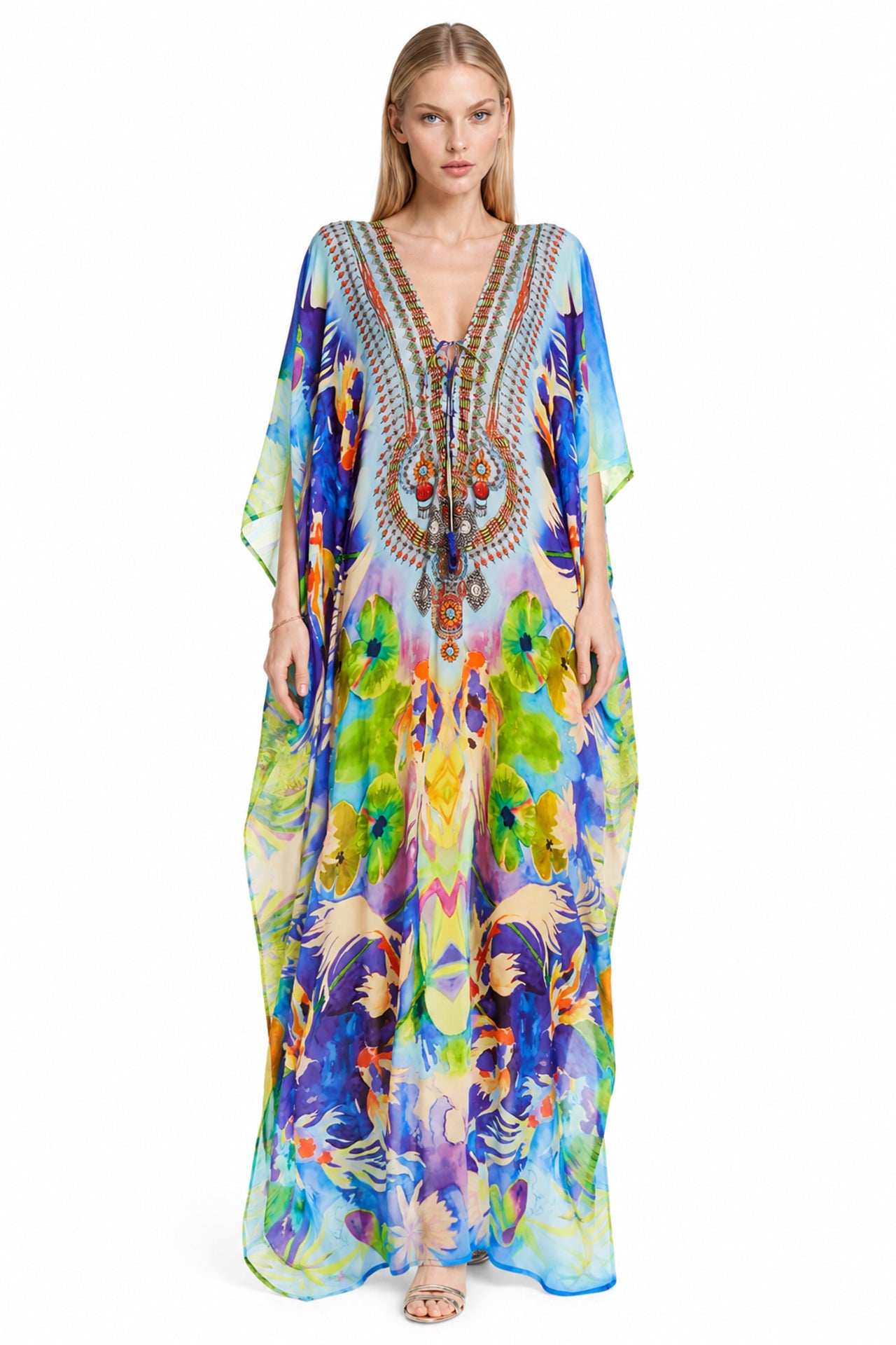 Blue Kaftan Vacation Outfits Women