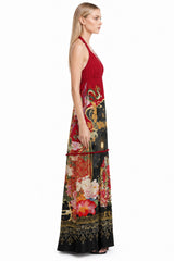 Animal Print Red Halter Dresses