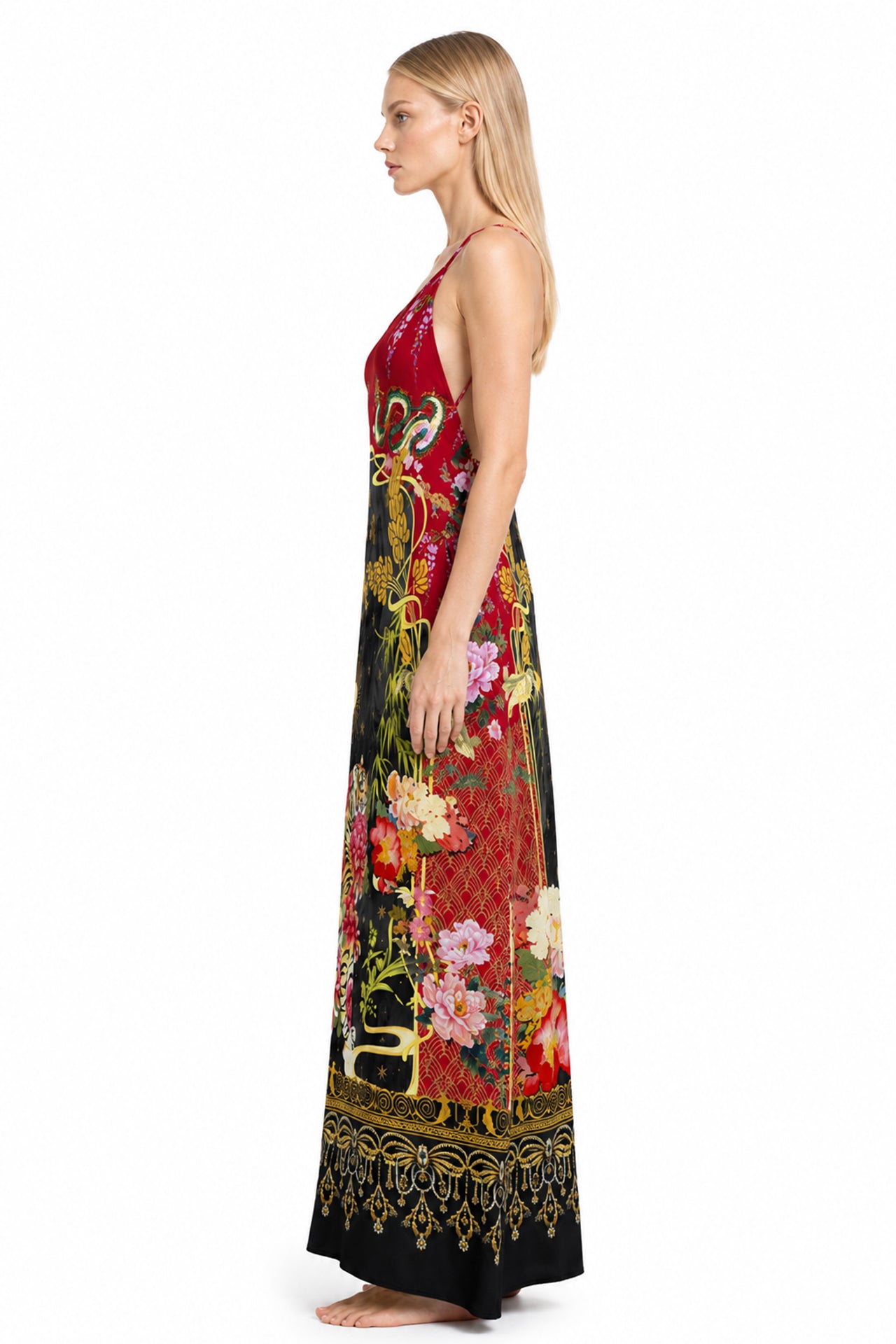 Animal Print Long Camisole Dress