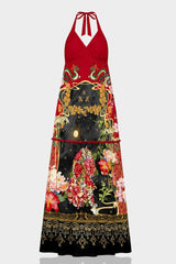 Animal Print Red Halter Dresses