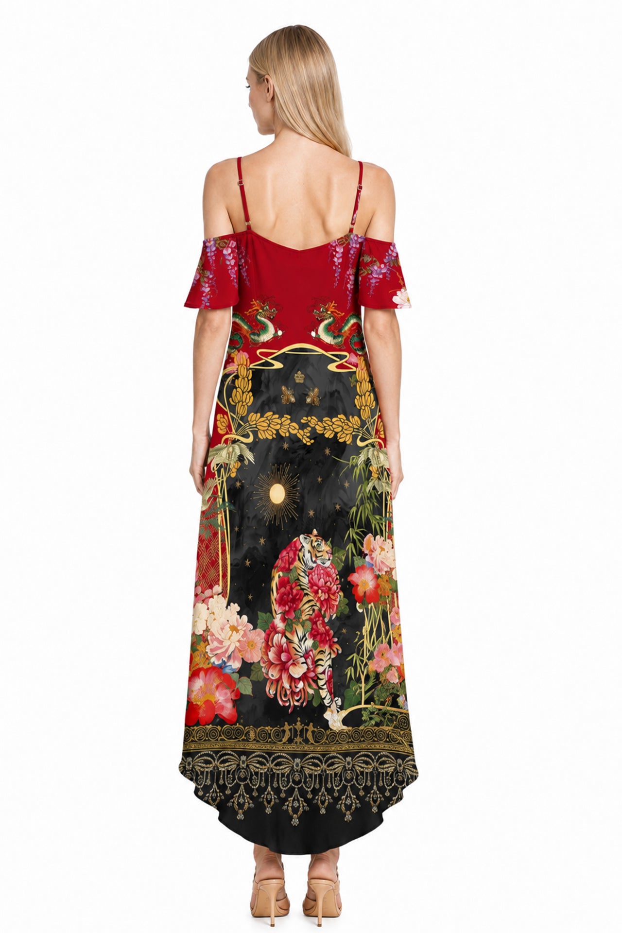 Animal Print Red High Low Dresses