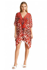 Animal Print Short Kaftan Dress