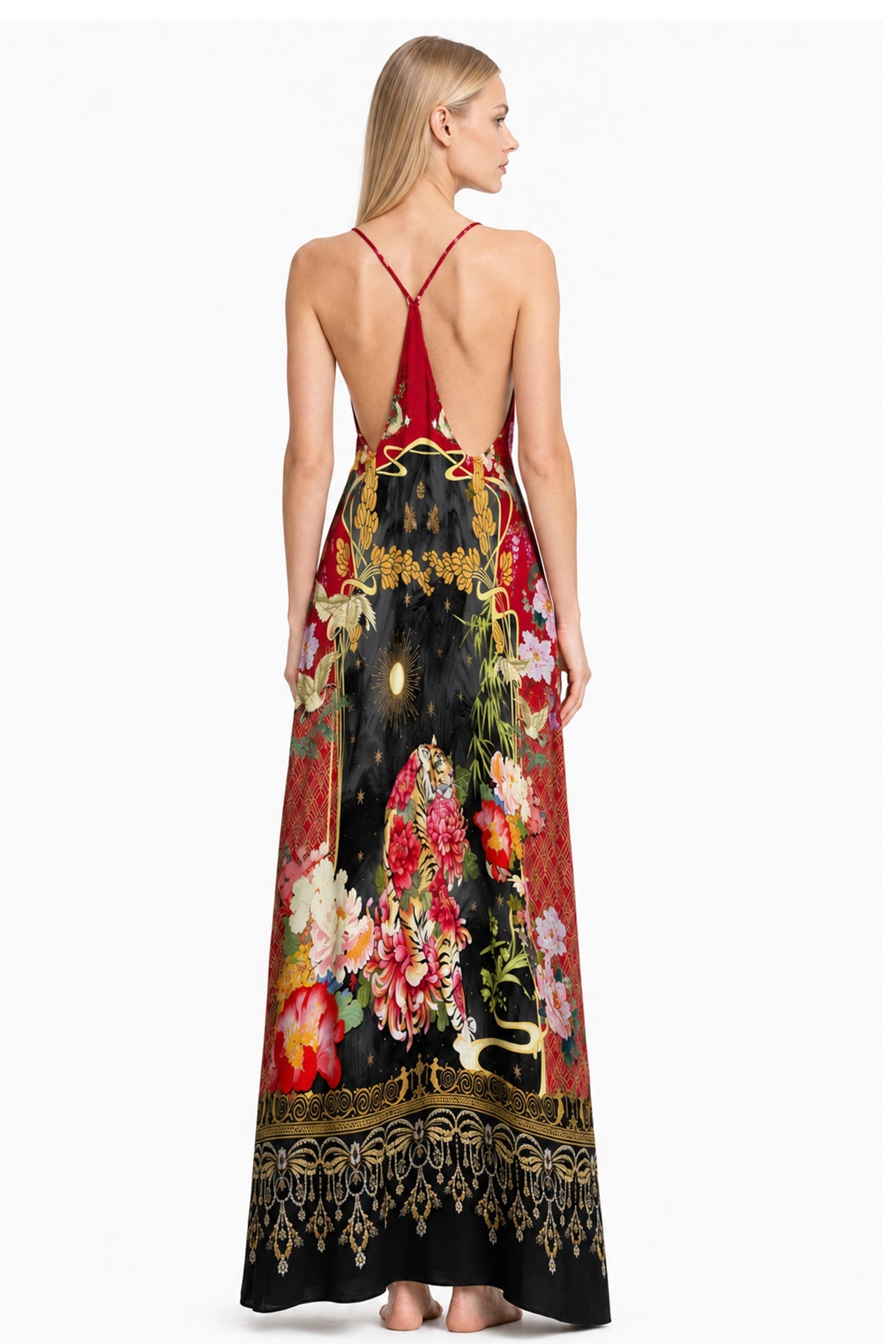 Animal Print Long Camisole Dress