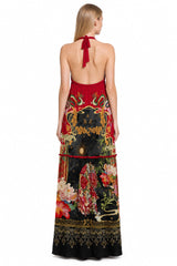Animal Print Red Halter Dresses