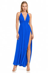 Blue Cut Out Maxi Dress for Women