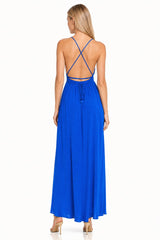 Blue Cut Out Maxi Dress for Women