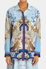 Blue Long Sleeve Shirts Women