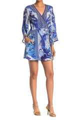 Blue Short Wrap Dress