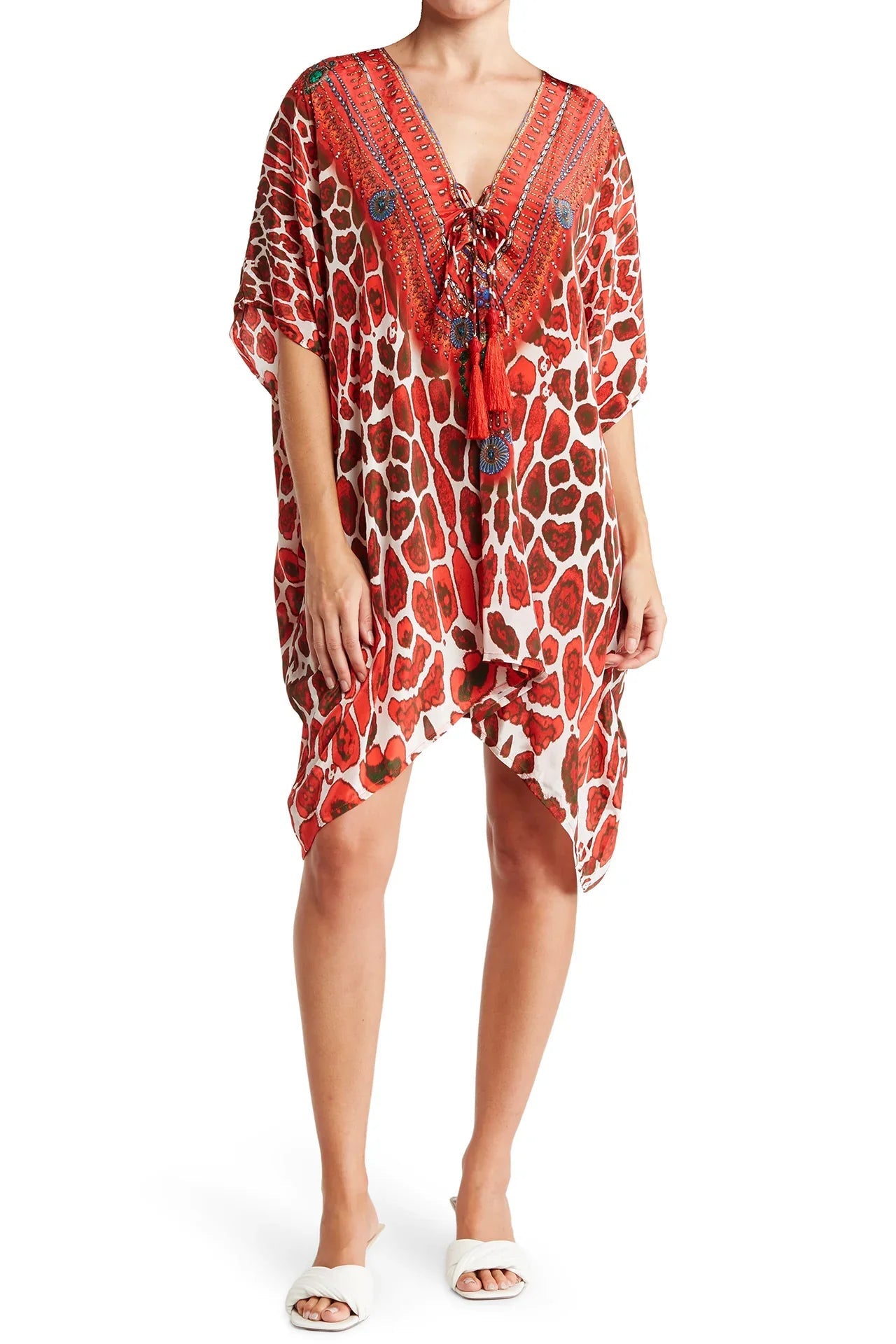 Animal Print Short Kaftan Dress